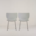 Hana Chairs Unupholstered Set of 2 by Moooi in Concrete Grey/Chrome Non-Stacking | Pristine | Shop Now | MO-MOO-8718282380322-140-Hero Image-1