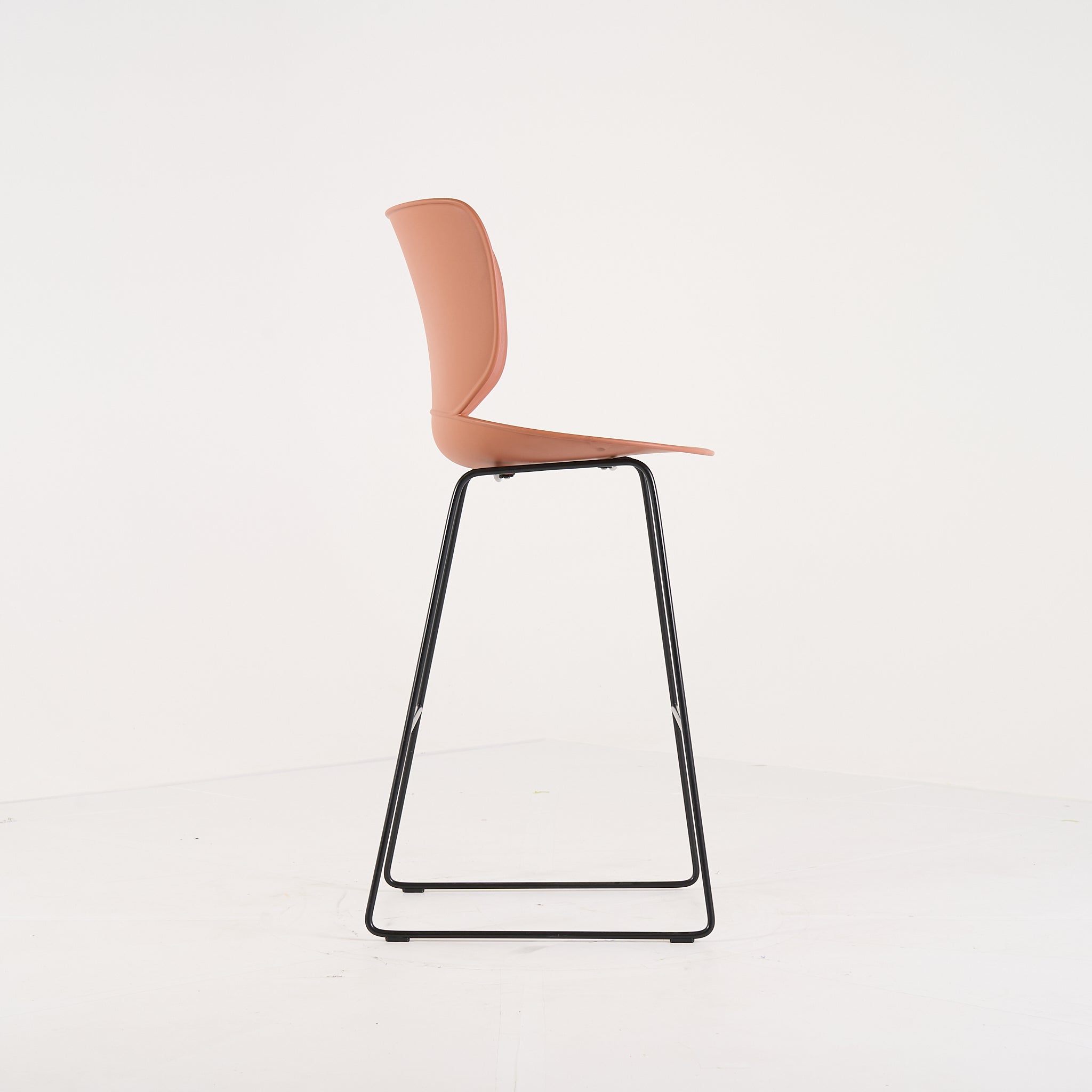 Hana Bar Stool High Un-Upholstered  by Moooi in Terracotta Black Legs | Gently Used – Good | Shop Now | MO-MOO-8718282386935-1431-Hero Image-3