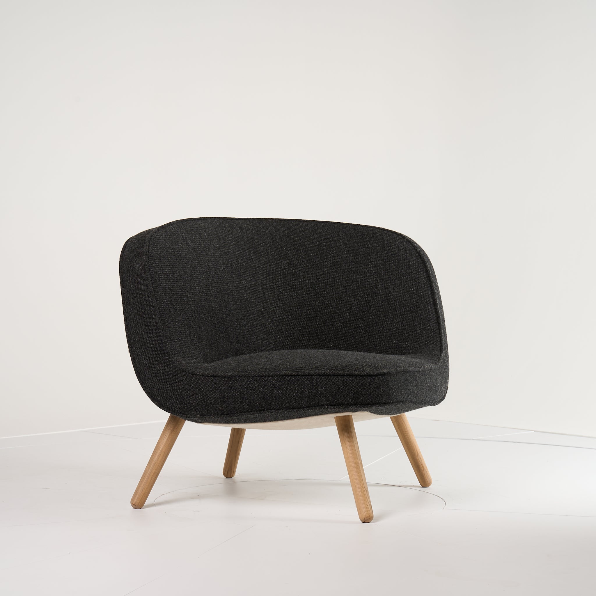 Via57  by Fritz Hansen in Hallingdal 180 - Charcoal  / Oak | Open Box – Excellent | Shop Now | MO-FHA-BI01-33-Hero Image-2