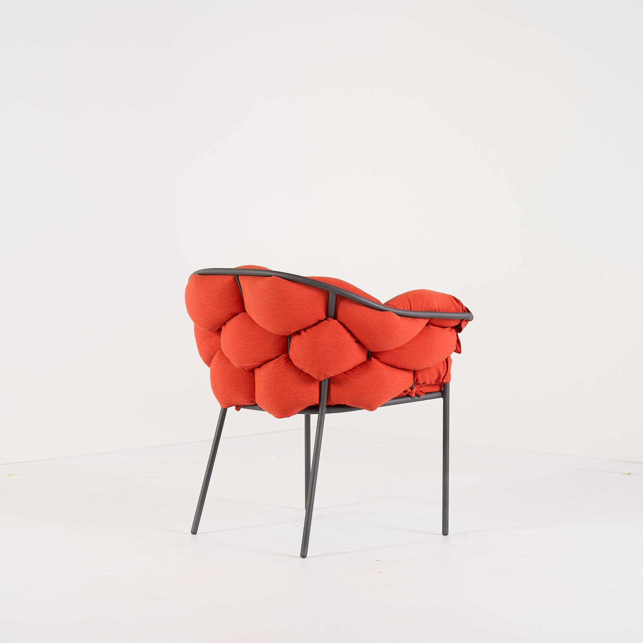 Serpentine Chair with Arms by Ligne Roset in Outdoor, Terra Cotta Fabric | Floor Sample – Very Good | Shop Now | MO-LIR-10262093-1165-Hero Image-8