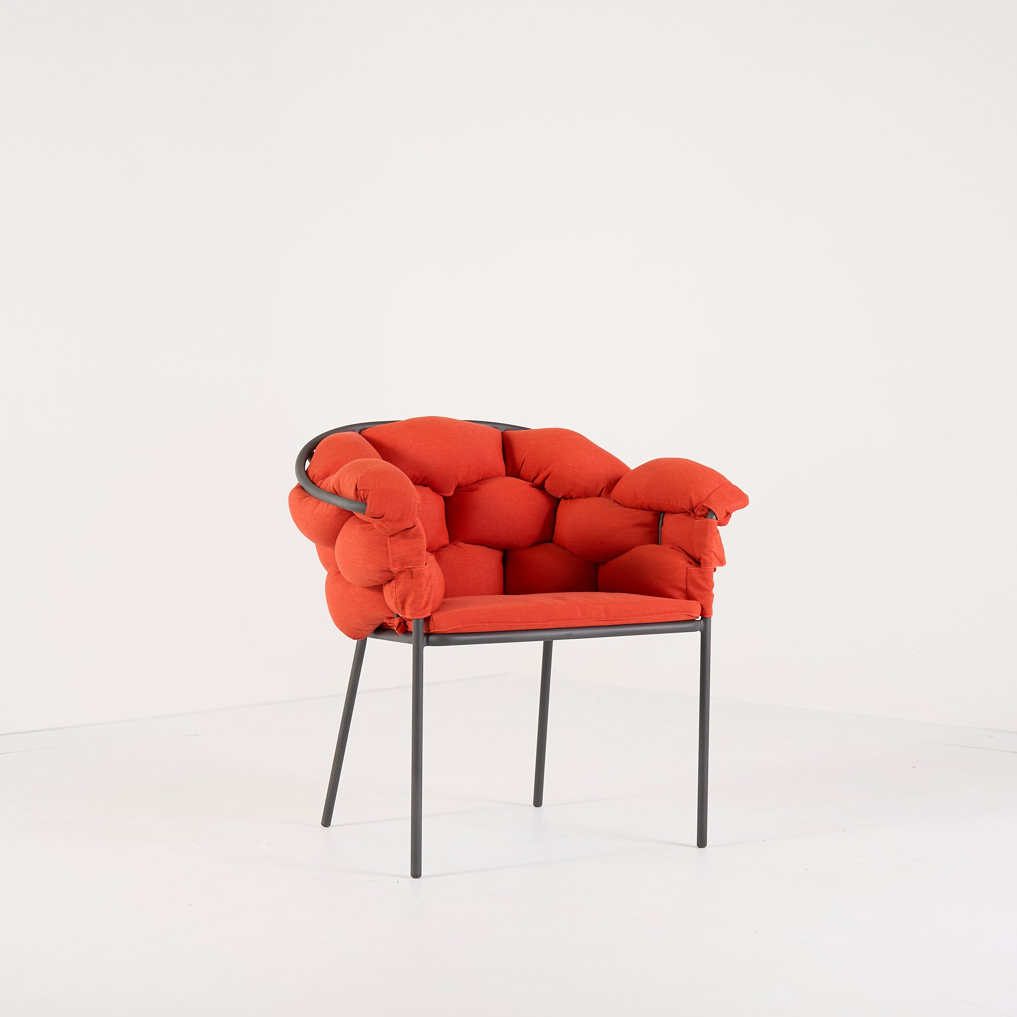 Serpentine Chair with Arms by Ligne Roset in Outdoor, Terra Cotta Fabric | Floor Sample – Very Good | Shop Now | MO-LIR-10262093-1165-Hero Image-4