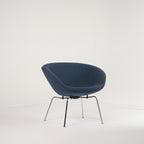 Pot Chair  by Fritz Hansen in Capture 6001 - Blue  / Chrome | Floor Sample – Very Good | Shop Now | MO-FHA-3118-30-Hero Image-2