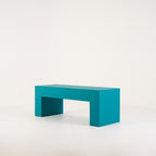 Vignelli Bench by Heller in Small / Turquoise | Floor Sample – Very Good | Shop Now | MO-HLR-1035_28-1354-Hero Image-7