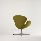 Swan Chair  by Fritz Hansen in Knoll Shadow Play Basil / Brushed Aluminum | Open Box – Excellent | Shop Now | MO-FHA-3320-28-Hero Image-5