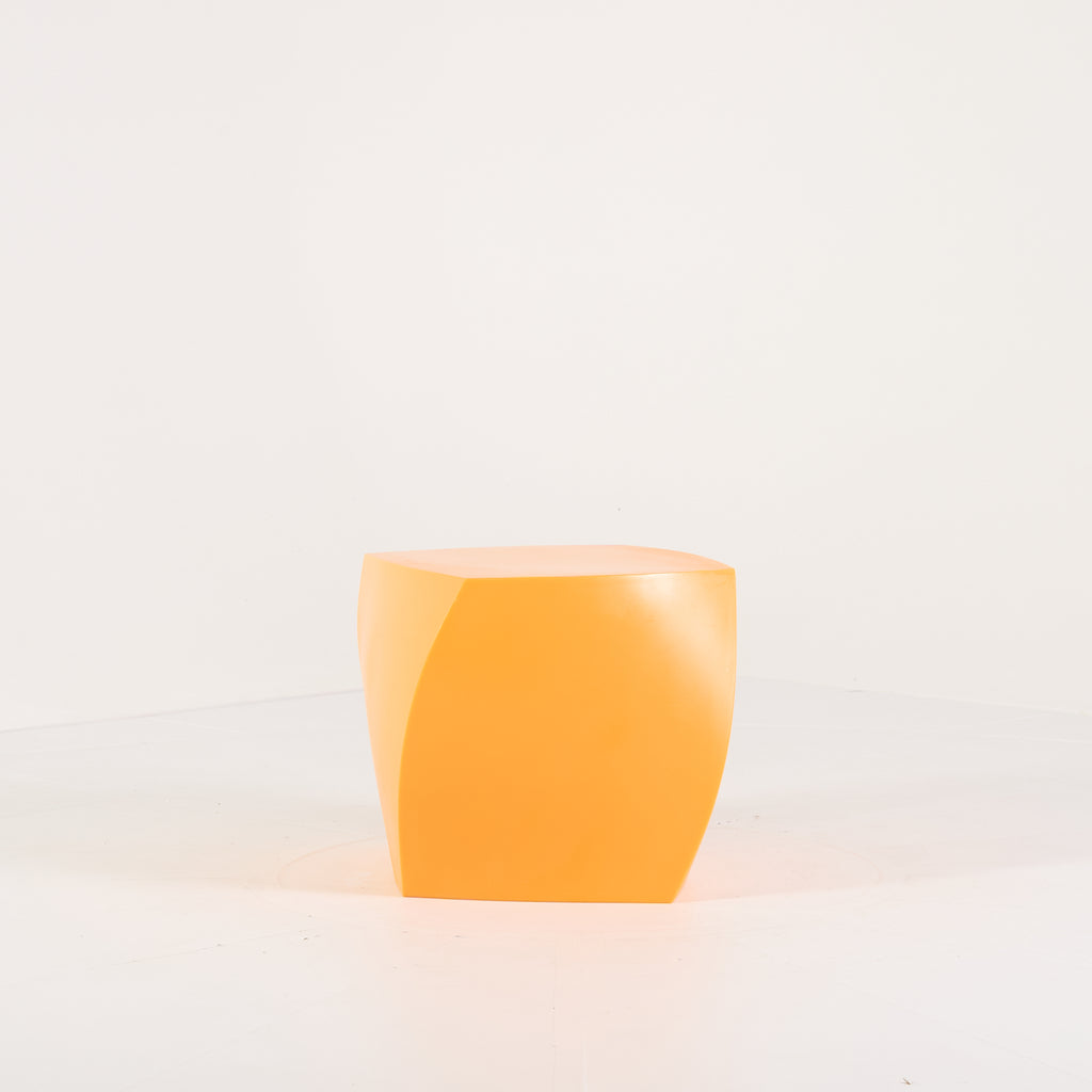 Gehry Left Twist Cube by Heller in Yellow | Well Loved – Fair | Shop Now | MO-HLR-1016_03-1399-Hero Image-2