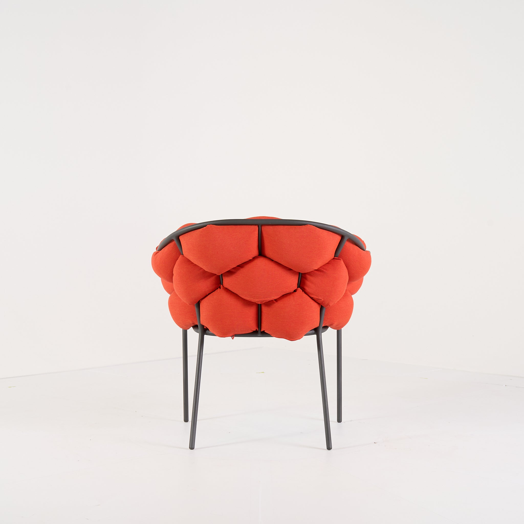 Serpentine Chair with Arms by Ligne Roset in Outdoor, Terra Cotta Fabric | Floor Sample – Very Good | Shop Now | MO-LIR-10262093-1165-Hero Image-5