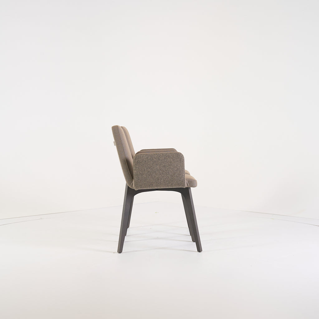 Vik Chair with arms (Set of 2) by Ligne Roset in Steelcut Trio / Divina - Orage / Grege | Floor Sample – Very Good | Shop Now | MO-LIR-10261231-1424-Hero Image-3