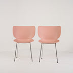 Hana Chairs Unupholstered Set of 2 by Moooi in Dusty Pink / Chrome, Non-Stacking | Floor Sample – Very Good | Shop Now | MO-MOO-8718282380360-141-Hero Image-1
