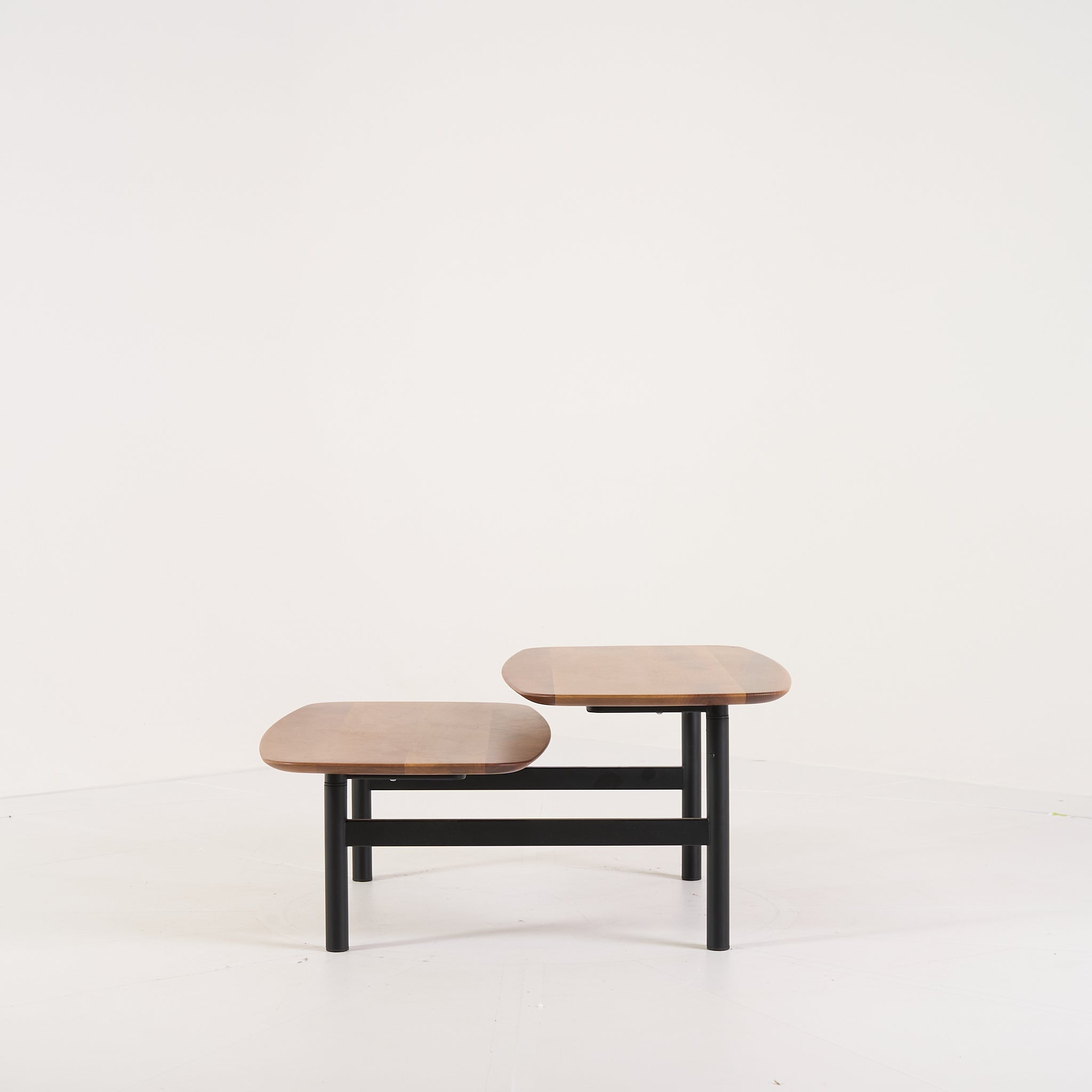 Pantographe Low Table by Ligne Roset in Walnut Top, Black Lacquered Base | Floor Sample – Very Good | Shop Now | MO-LIR-005HFV1N-1159-Hero Image-6