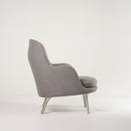 Fri Chair by Fritz Hansen in Light Grey / Brushed Aluminum | Open Box – Excellent | Shop Now | MO-FHA-JH4-44-Hero Image-3