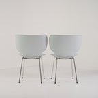 Hana Chairs Unupholstered Set of 2 by Moooi in Concrete Grey/Chrome Non-Stacking | Pristine | Shop Now | MO-MOO-8718282380322-140-Hero Image-3