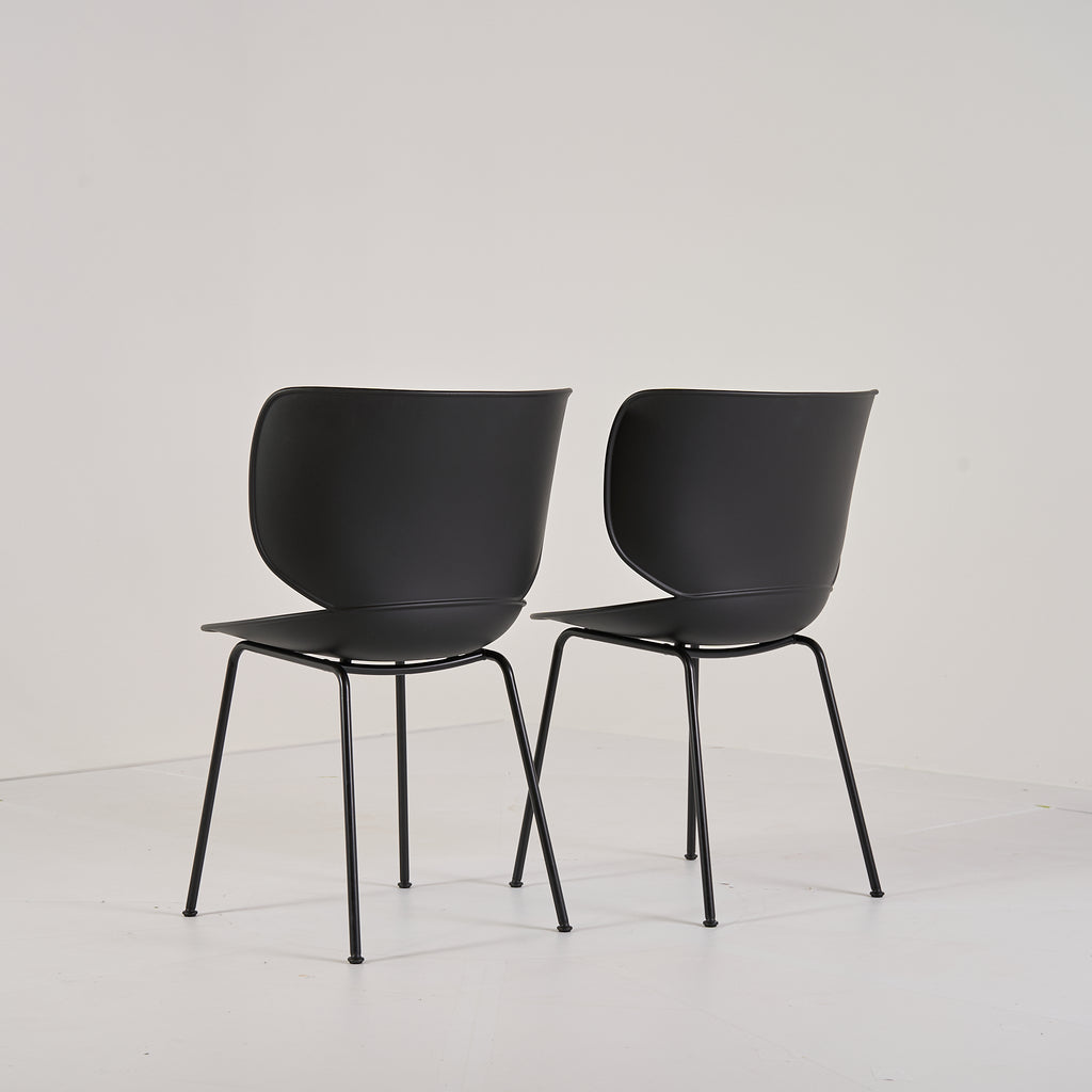 Hana Chairs Unupholstered Set of 2 by Moooi in Black / Non-Stacking | Floor Sample – Very Good | Shop Now | MO-MOO-8718282380278-1249-Hero Image-1