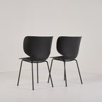 Hana Chairs Unupholstered Set of 2 by Moooi in Black / Non-Stacking | Floor Sample – Very Good | Shop Now | MO-MOO-8718282380278-1249-Hero Image-1