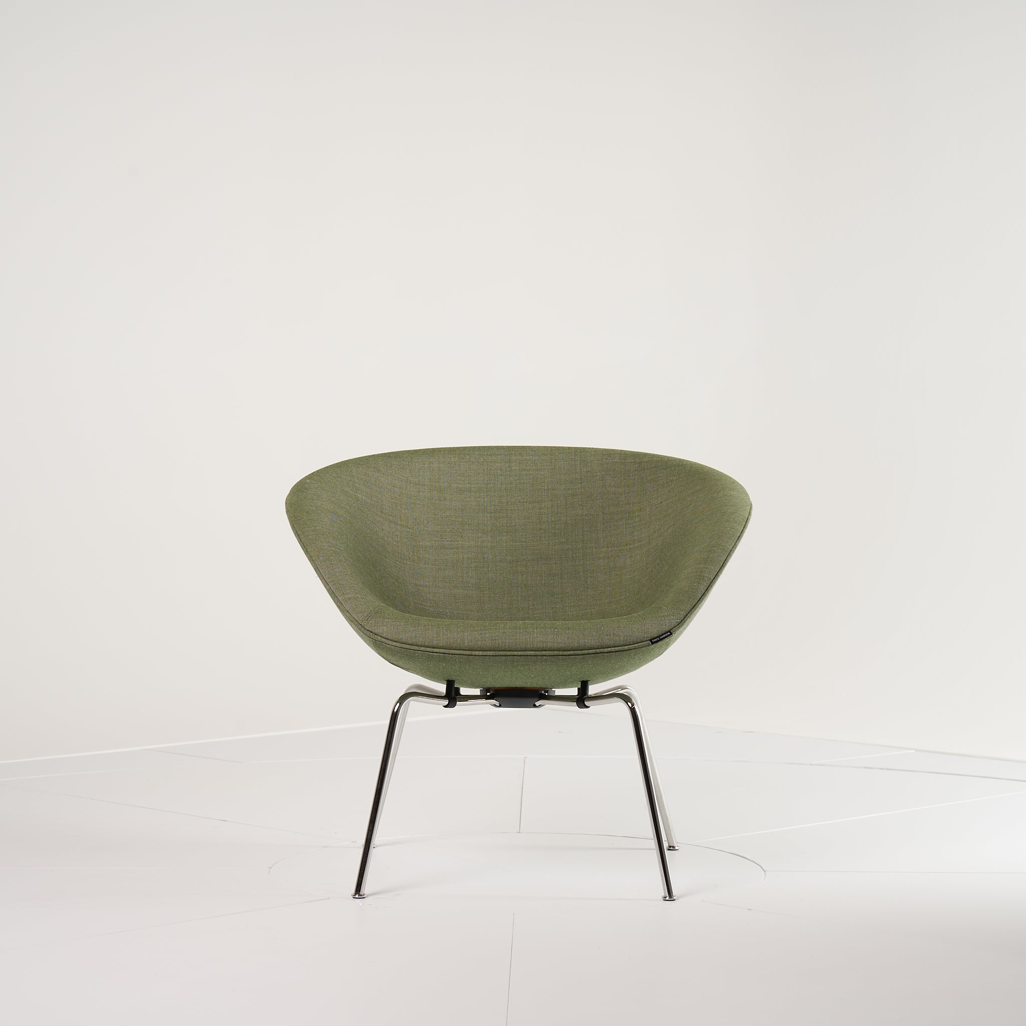Pot Chair  by Fritz Hansen in Canvas 926 (Green) / Chrome | Floor Sample – Very Good | Shop Now | MO-FHA-3118-31-Hero Image-5