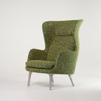 Ro Chair by Fritz Hansen in Atom 964 / Brushed Aluminum | Open Box – Excellent | Shop Now | MO-FHA-JH1-38-Hero Image-2