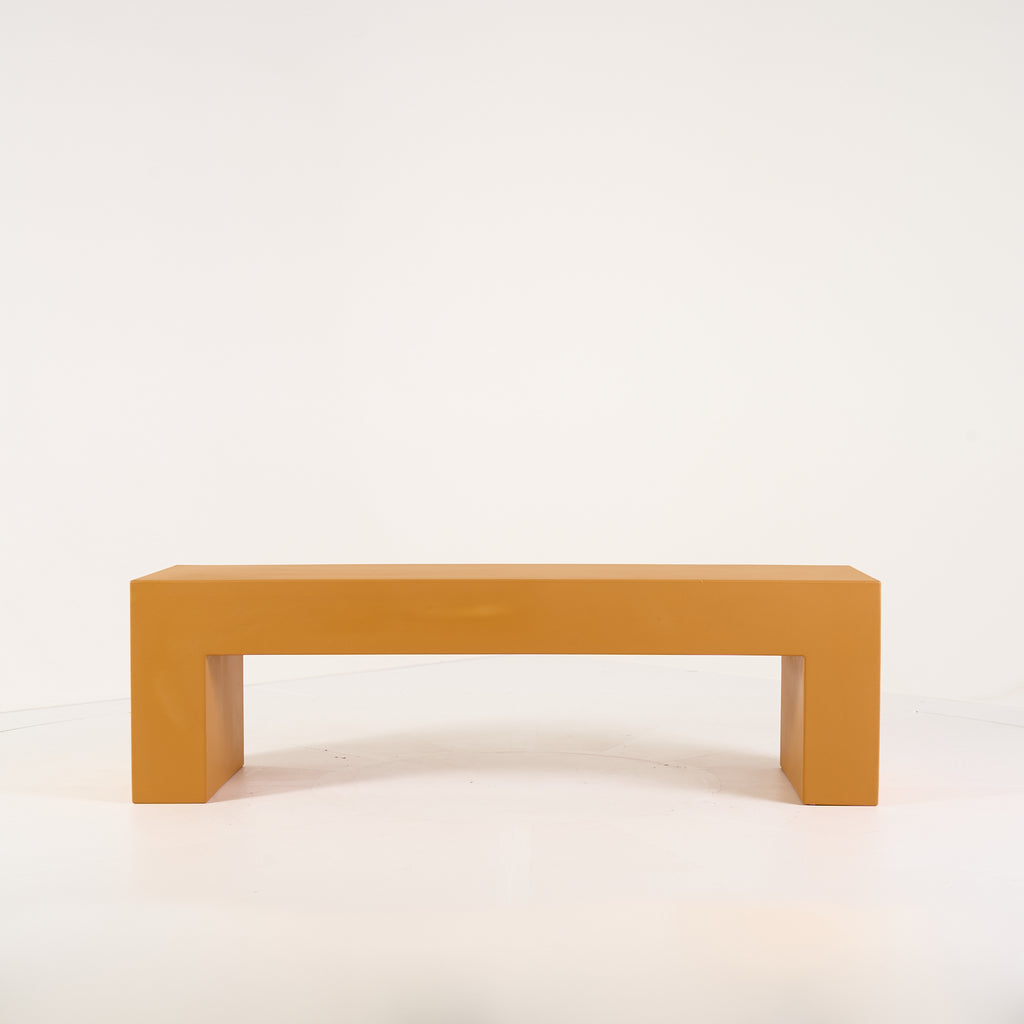 Vignelli Bench by Heller in Medium / Ochre | Well Loved – Fair | Shop Now | MO-HLR-1034_31-1365-Hero Image-5
