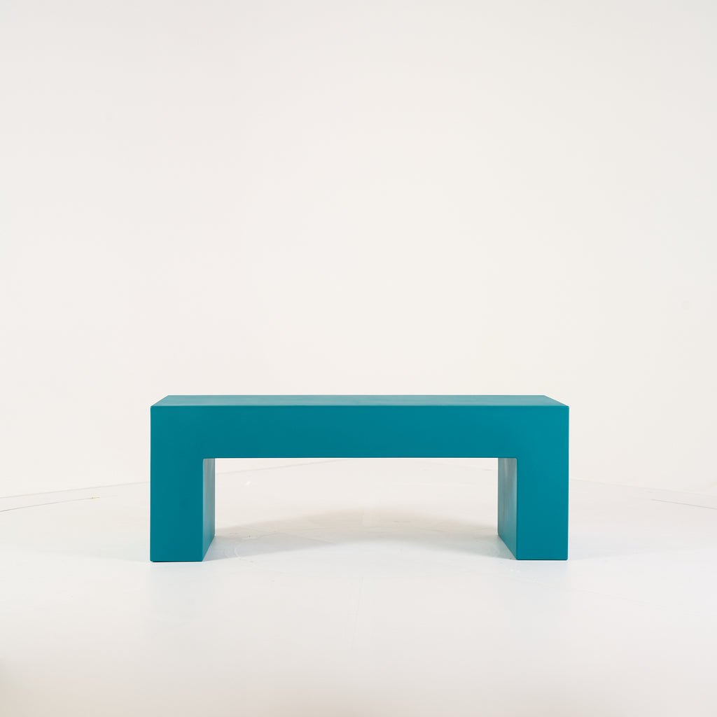 Vignelli Bench by Heller in Small / Turquoise | Floor Sample – Very Good | Shop Now | MO-HLR-1035_28-1354-Hero Image-1