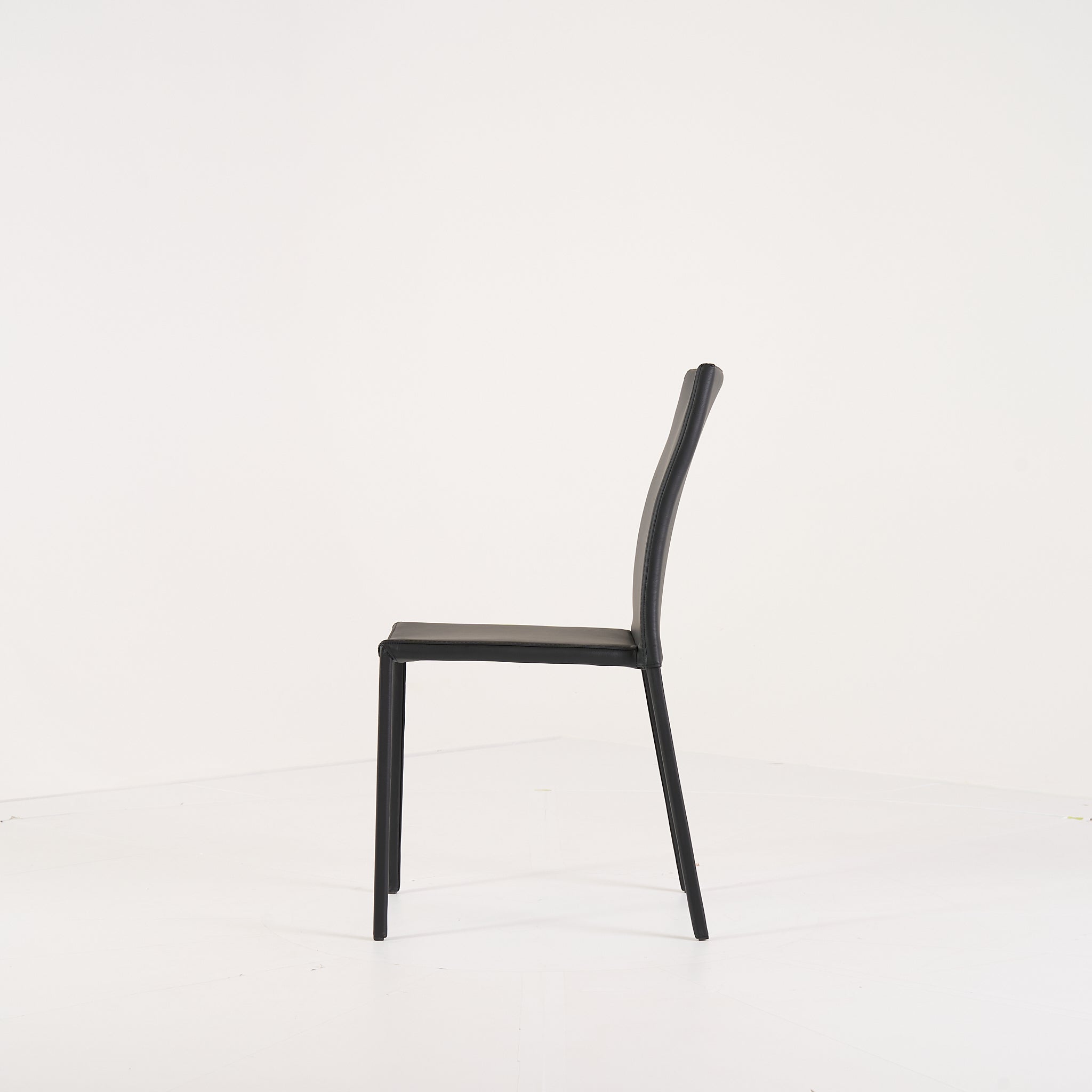 Slim Chair by Ligne Roset in Black Leather Upholstery / Steel Structure | Pristine | Shop Now | MO-LIR-10265115-1169-Hero Image-6