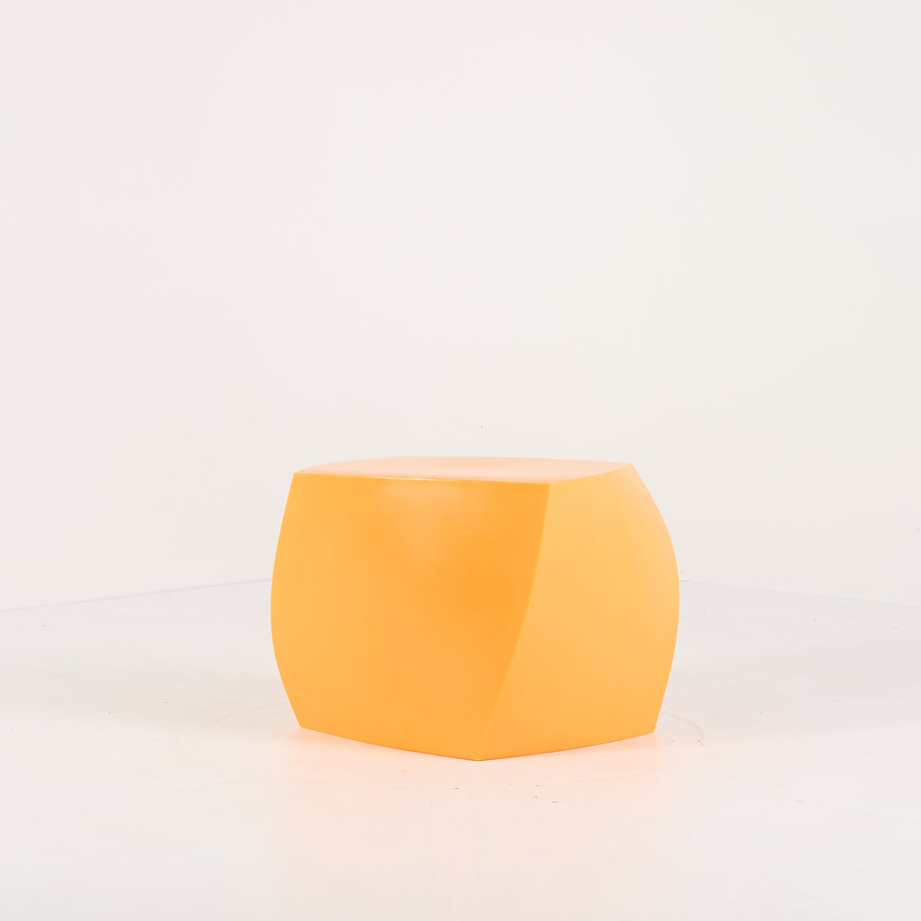 Gehry Left Twist Cube by Heller in Yellow | Well Loved – Fair | Shop Now | MO-HLR-1016_03-1399-Hero Image-3