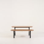 Pantographe Low Table by Ligne Roset in Walnut Top, Black Lacquered Base | Floor Sample – Very Good | Shop Now | MO-LIR-005HFV1N-1159-Hero Image-1