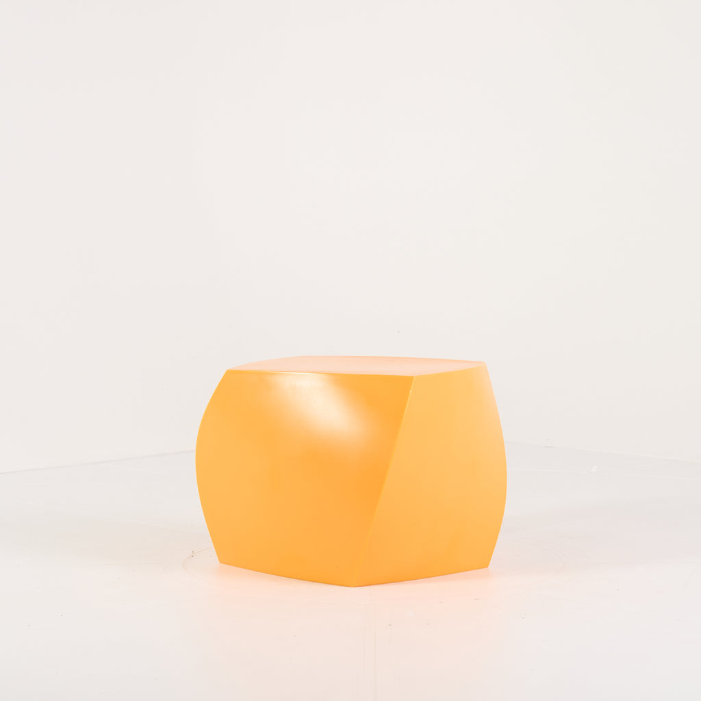 Gehry Left Twist Cube by Heller in Yellow | Well Loved – Fair | Shop Now | MO-HLR-1016_03-1399-Hero Image-1