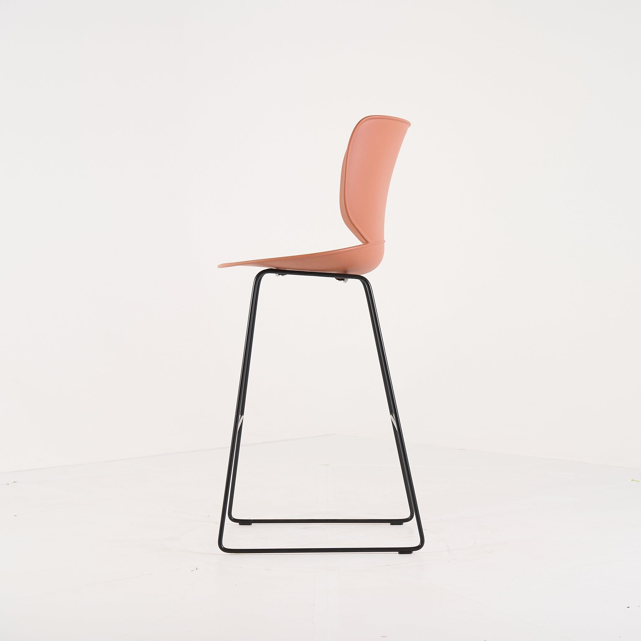 Hana Bar Stool High Un-Upholstered  by Moooi in Terracotta Black Legs | Gently Used – Good | Shop Now | MO-MOO-8718282386935-1431-Hero Image-6