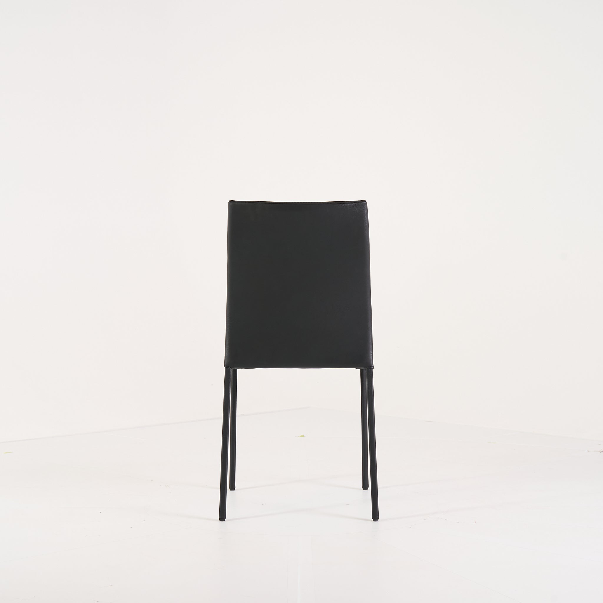 Slim Chair by Ligne Roset in Black Leather Upholstery / Steel Structure | Pristine | Shop Now | MO-LIR-10265115-1169-Hero Image-5