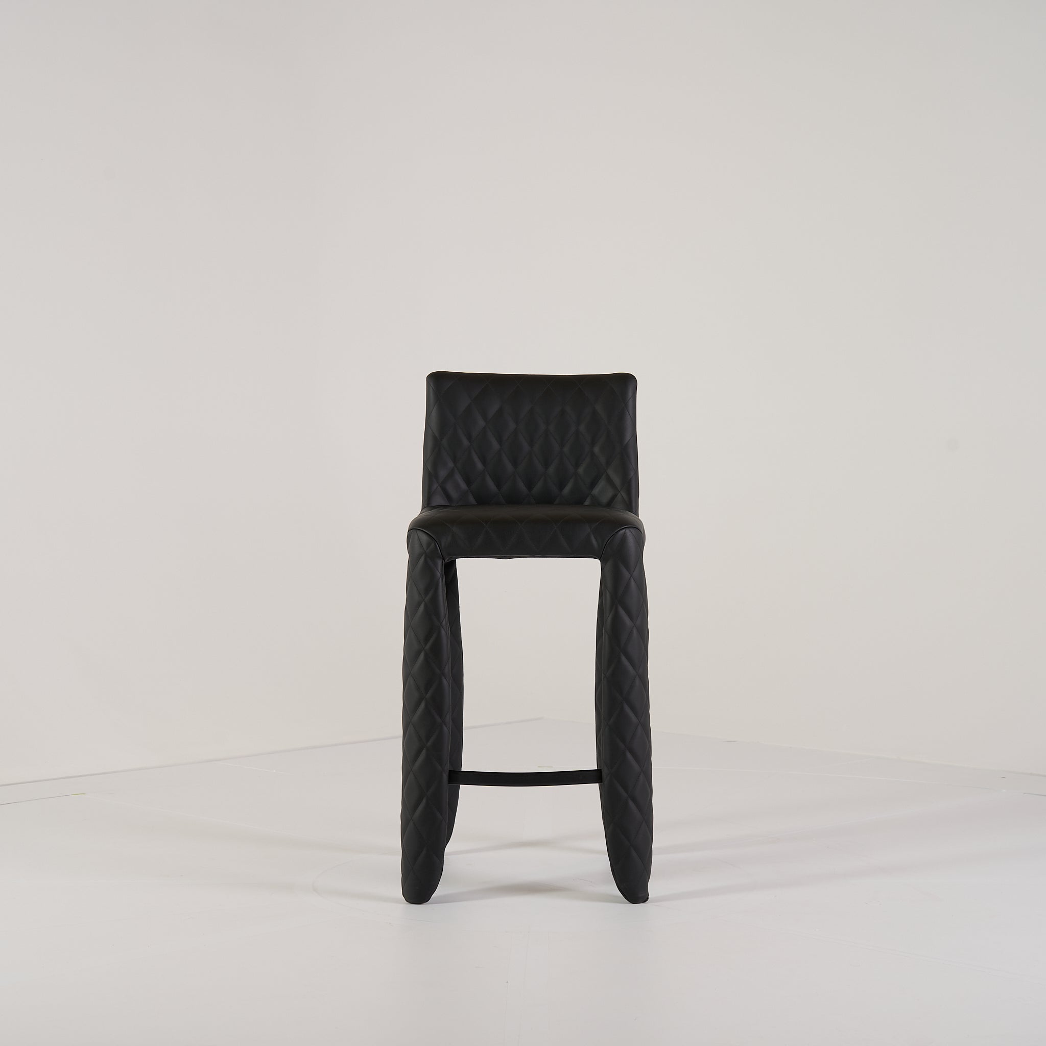 Monster Bar Stool Low (66cm Seat) by Moooi in Original Black Leather | Open Box – Excellent | Shop Now | MO-MOO-MOSMBX_B-178-Hero Image-1