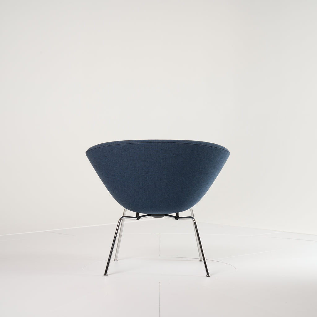 Pot Chair  by Fritz Hansen in Capture 6001 - Blue  / Chrome | Floor Sample – Very Good | Shop Now | MO-FHA-3118-30-Hero Image-3