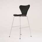 Series 7 Bar Stool by Fritz Hansen in Essential Leather Black / Chrome | Floor Sample – Very Good | Shop Now | MO-FHA-3197-52-Hero Image-4