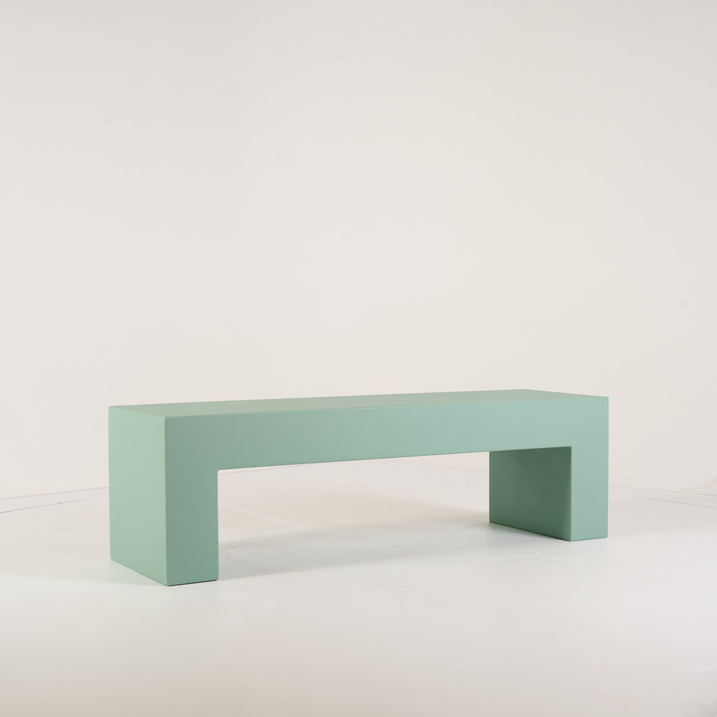 Vignelli Bench by Heller in Medium / Celadon | Floor Sample – Very Good | Shop Now | MO-HLR-1034_29-1364-Hero Image-2