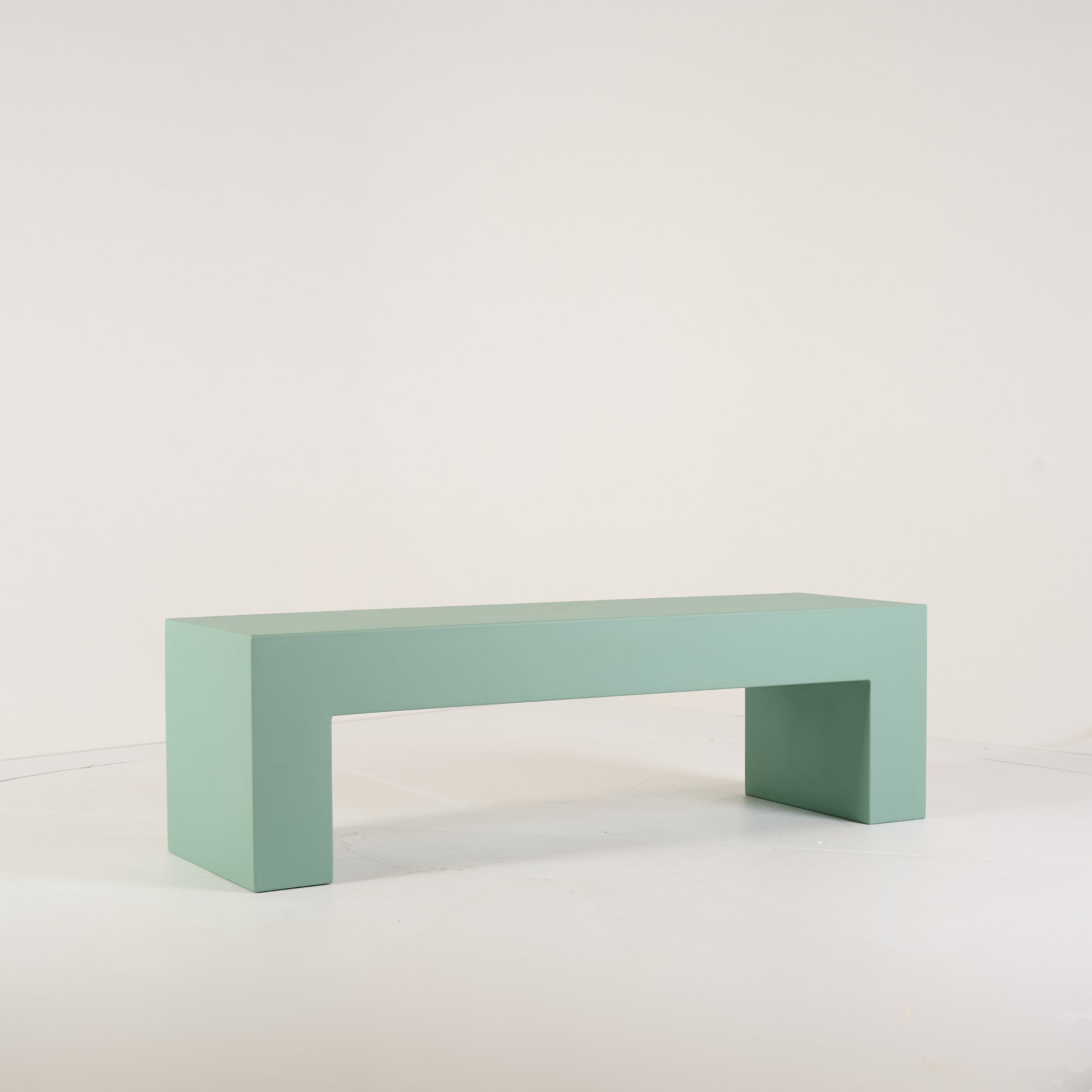 Vignelli Bench by Heller in Medium / Celadon | Floor Sample – Very Good | Shop Now | MO-HLR-1034_29-1364-Hero Image-2